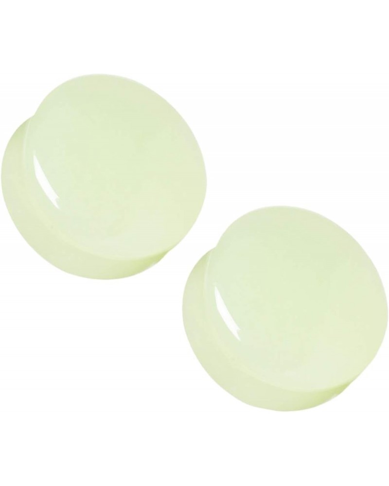 Natural Glow in the Dark Moonstone Saddle Plugs, Sold as a Pair 12mm (1/2") $10.91 Body Jewelry