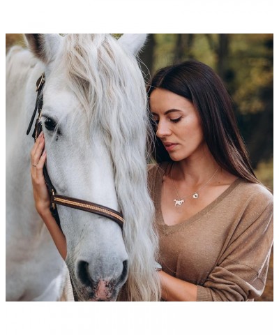 Horse Gifts for Girls Horse Necklace for Girls Dainty Horse Pendant Horse Gifts for Girls Women Horse Lovers Kids Jewelry Hea...