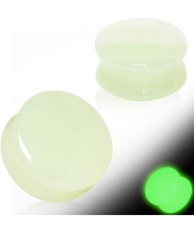 Natural Glow in the Dark Moonstone Saddle Plugs, Sold as a Pair 12mm (1/2") $10.91 Body Jewelry