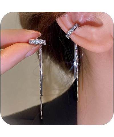 Ear Cuffs Non-Piercing Cuff Ear Rhinestone Ear Cuff Earrings Sparkling Hoop Earrings Lightweight Clip on Cartilage Earrings f...
