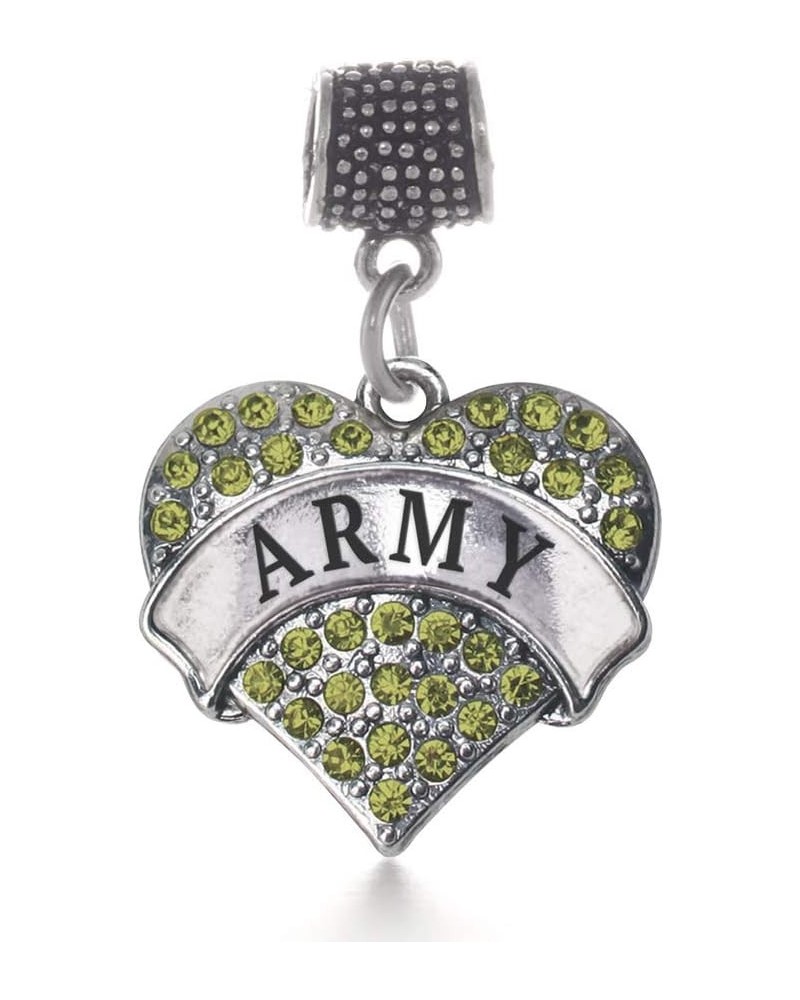 Silver Pave Heart Charm for Bracelet with Cubic Zirconia Jewelry Army $10.99 Bracelets