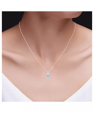 Jewel Zone US Simulated Aquamarine Solitaire Pendant Necklace 14k Gold Over Sterling Silver (1.25 Cttw) rose-gold-plated-silv...