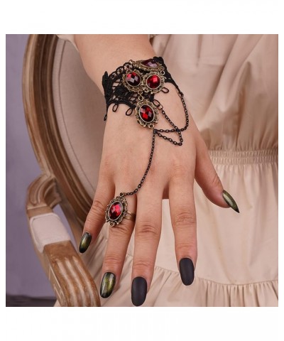 Gemstone Black Lace Hand Chain Style 2 $8.84 Rings