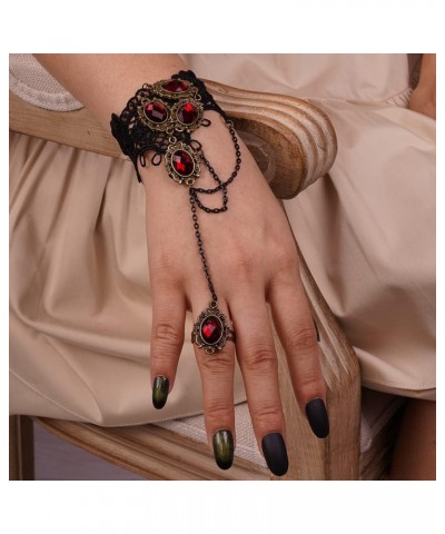 Gemstone Black Lace Hand Chain Style 2 $8.84 Rings