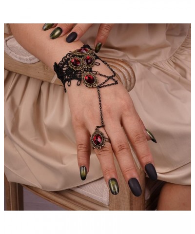 Gemstone Black Lace Hand Chain Style 2 $8.84 Rings