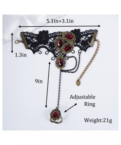 Gemstone Black Lace Hand Chain Style 2 $8.84 Rings