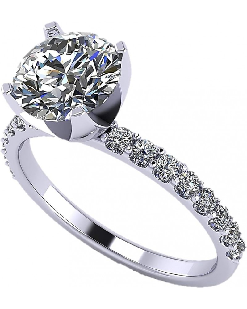 1.00ct to 4.00ct Simulated Diamond Engagement Ring Round Solitaire Sterling Silver 10k-14k CZ 7.5mm-1.50ct-14k gold $24.04 Rings