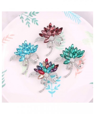 Women's Austrian Crystal Brooch Wedding Flower Leaf Bouquet Brooch Red $9.53 Others