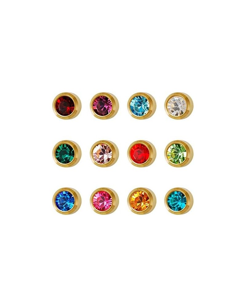 Universal Assorted Birthstone Bezel Earrings - Set of 3 Pairs - 24k Gold or Silver - Mini 2mm Size 24k gold $10.02 Earrings