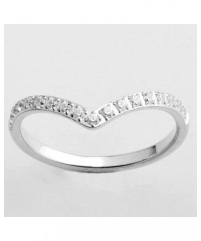 Stainless Steel Chevron Stacking Eternity Wedding Statement Promise Cocktail Party Anniversary Ring Silver $6.35 Rings