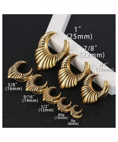 2 PCS Antiqued Ear Saddle Plugs Tunnels Gauges for Women & Mens - Stainless Steel 316L Ear Piercing Expander Body Earrings 19...