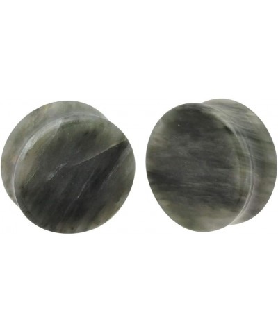 Pair of Green Line Jasper Stone Double Flare Plugs (STN-646) 7/16" (11mm) $10.04 Body Jewelry