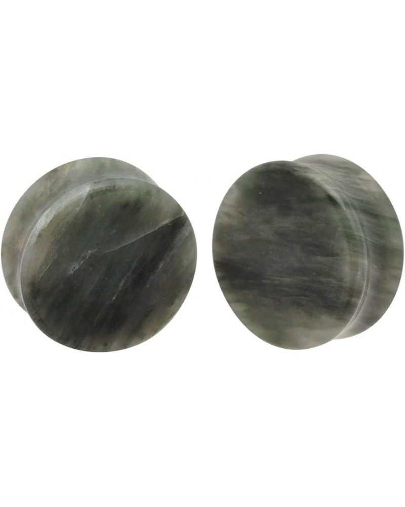 Pair of Green Line Jasper Stone Double Flare Plugs (STN-646) 7/16" (11mm) $10.04 Body Jewelry