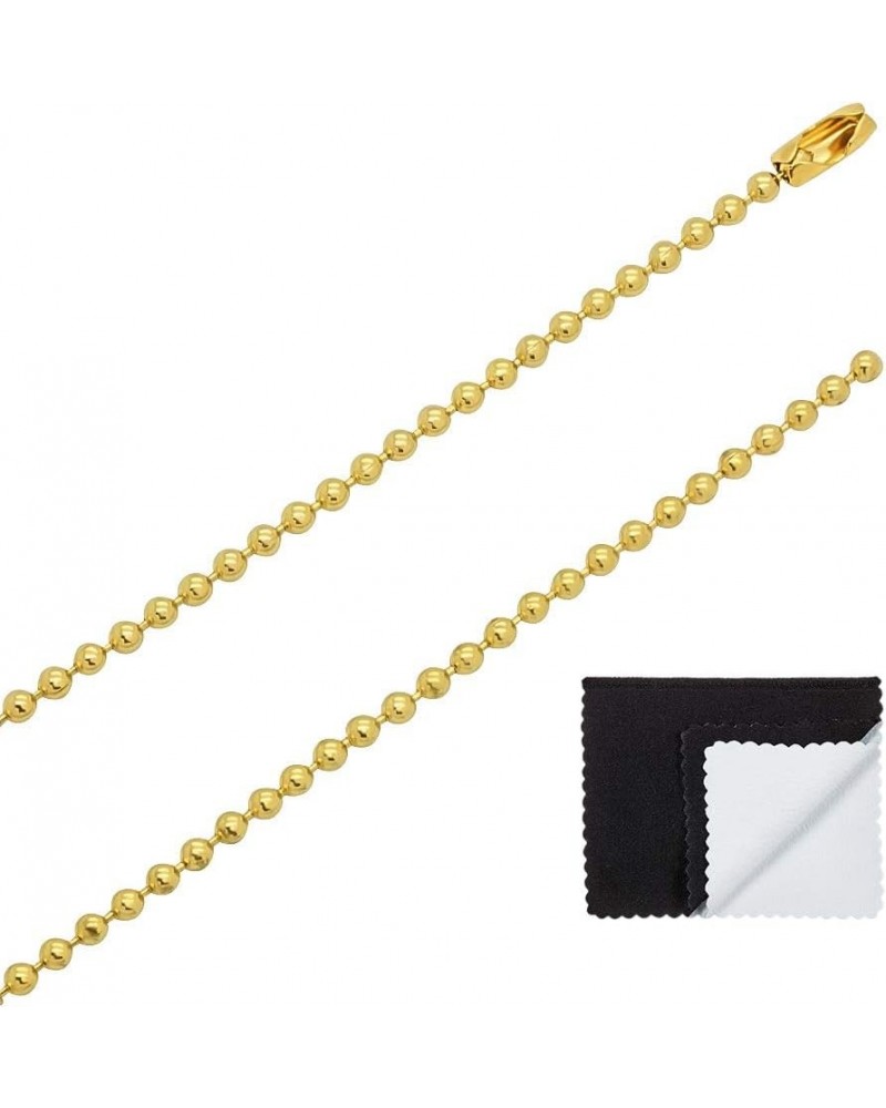 1mm-6mm 14k Yellow Gold Plated Ball Military Chain Necklace or Bracelet 36.0 Inches 2.3mm Necklace $15.51 Bracelets