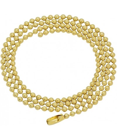 1mm-6mm 14k Yellow Gold Plated Ball Military Chain Necklace or Bracelet 36.0 Inches 2.3mm Necklace $15.51 Bracelets