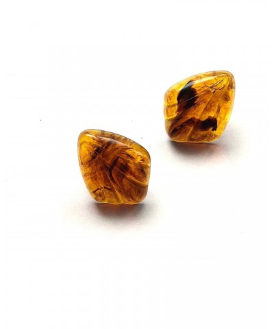 Tortoise Scalloped Fan Stud Earrings | vintage lucite studs $9.69 Earrings