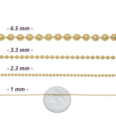 1mm-6mm 14k Yellow Gold Plated Ball Military Chain Necklace or Bracelet 36.0 Inches 2.3mm Necklace $15.51 Bracelets