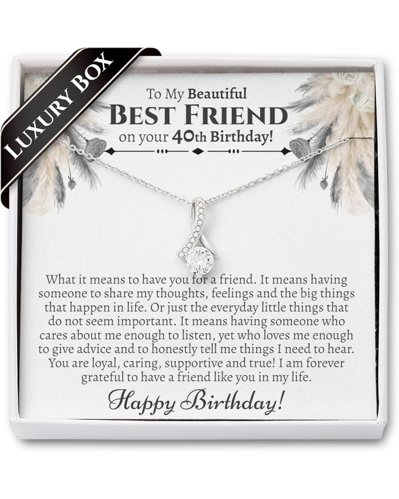 Meaningful Best Friend .925 Sterling Silver Birthday Necklace | Sentimental Gift For Bestie Birthday 40th Birthday Silver $22...