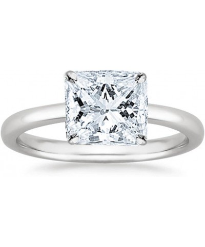 14K White Gold 1-5 Carat Lab Grown Solitaire Princess Cut Hidden Halo IGI Diamond Engagement Ring (D-E Color VS1-VS2) $1.00 R...