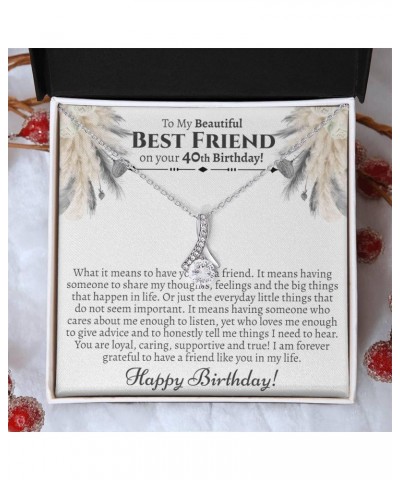 Meaningful Best Friend .925 Sterling Silver Birthday Necklace | Sentimental Gift For Bestie Birthday 40th Birthday Silver $22...