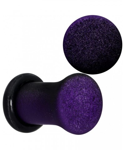 2Pc Ear Plugs Black Purple Ombre Matte Acrylic Single Flare Ear Plug Gauges Set of 2 6mm (2 Gauge) $10.02 Body Jewelry