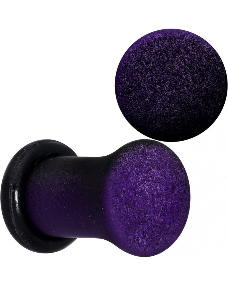 2Pc Ear Plugs Black Purple Ombre Matte Acrylic Single Flare Ear Plug Gauges Set of 2 6mm (2 Gauge) $10.02 Body Jewelry