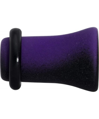 2Pc Ear Plugs Black Purple Ombre Matte Acrylic Single Flare Ear Plug Gauges Set of 2 6mm (2 Gauge) $10.02 Body Jewelry