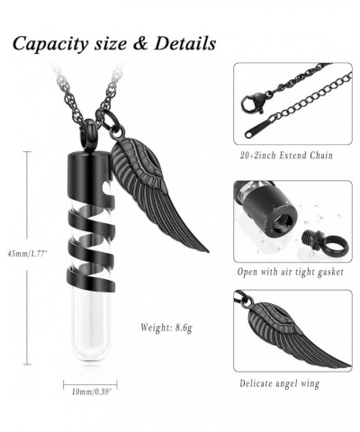 Glass Hourglass Cremation Jewelry for Ashes Container Vial Urn Necklace Pendant Stainless Steel Cylinder Bottle Memorial Crem...