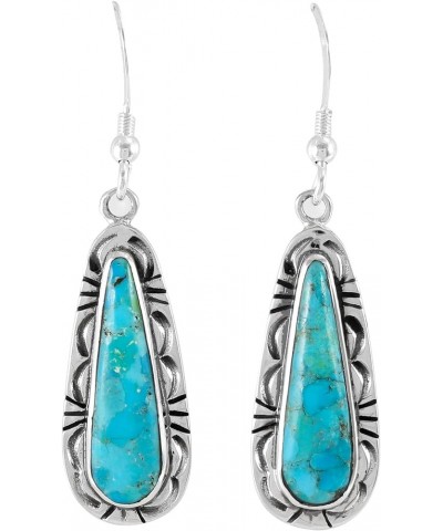 Turquoise Earrings 925 Sterling Silver & Genuine Gemstone Turquoise $26.40 Earrings