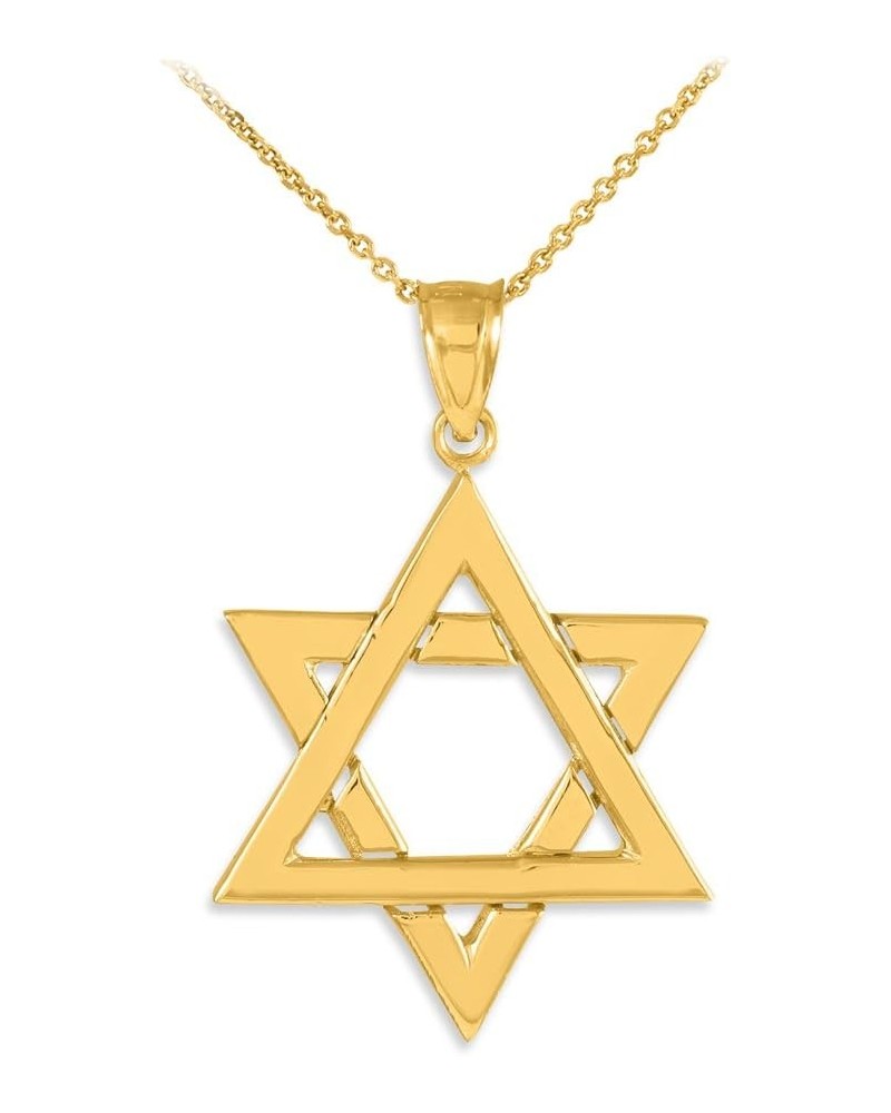 Jewish Jewelry by FDJ 14k Yellow Gold Polished Star of David Pendant Necklace 18.0 Inches $177.60 Necklaces