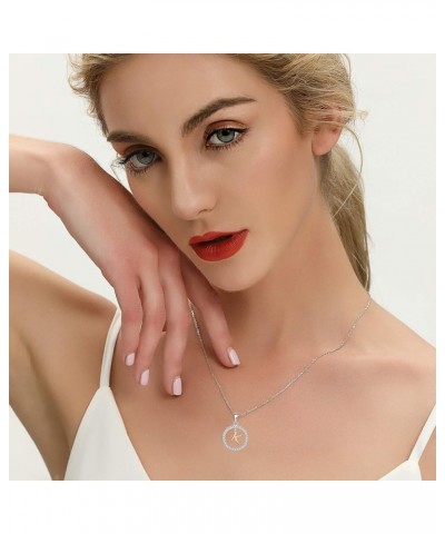 Letter Initial Necklaces for Women 925 Sterling Silver Cubic Zirconia Hanging A-Z Alphabet Pendant Jewelry K $19.80 Necklaces