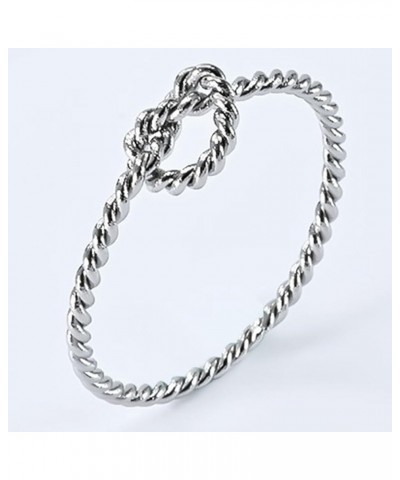 1mm Stainless Steel Braided Woven Heart Knot Promise Anniversary Ring Silver $5.49 Rings