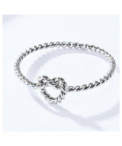 1mm Stainless Steel Braided Woven Heart Knot Promise Anniversary Ring Silver $5.49 Rings