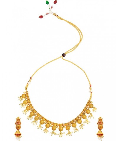 Traditional IndianHandcrafted Antique Gold Plated Jewellery Necklace set With Matching Earring For Women (SJN_91) $12.41 Jewe...