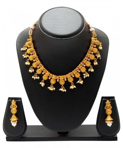 Traditional IndianHandcrafted Antique Gold Plated Jewellery Necklace set With Matching Earring For Women (SJN_91) $12.41 Jewe...