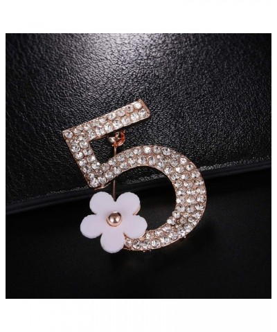 Brooch Pins for Women, Fashion Number 5 Flower Rhinestone Brooch Pin Clothes Badge Jewelry Gift (Black Sliver) $5.99 Brooches...