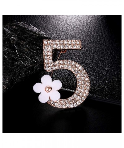 Brooch Pins for Women, Fashion Number 5 Flower Rhinestone Brooch Pin Clothes Badge Jewelry Gift (Black Sliver) $5.99 Brooches...