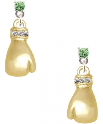 Goldtone Large Boxing Glove Crystal Post Earrings Lime Green $16.19 Earrings