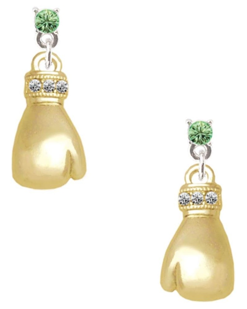 Goldtone Large Boxing Glove Crystal Post Earrings Lime Green $16.19 Earrings