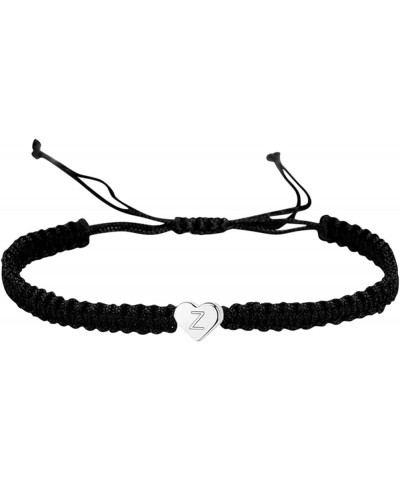 14KWhite Gold Plated Initial Heart String Bracelets for Women Men Teen Girls Boys Handmade Rope Braided Bracelet Minimalist J...
