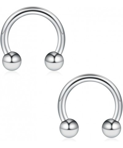 316L Surgical Steel U-Shaped & Horseshoe Nose Septum Hanger Retainer Nose Hoop Cartilage Tragus Rings 14g 6PCS 6PCS - Silver ...