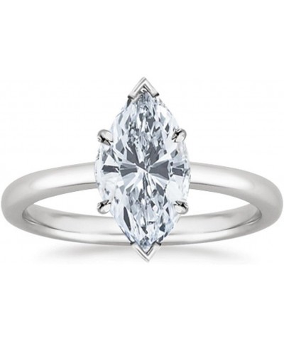 14K White Gold 3/4-5 Carat LAB GROWN Solitaire IGI CERTIFIED Diamond Engagement Ring (H-I Color VS2-SI1 Clarity) Ring Size 9....