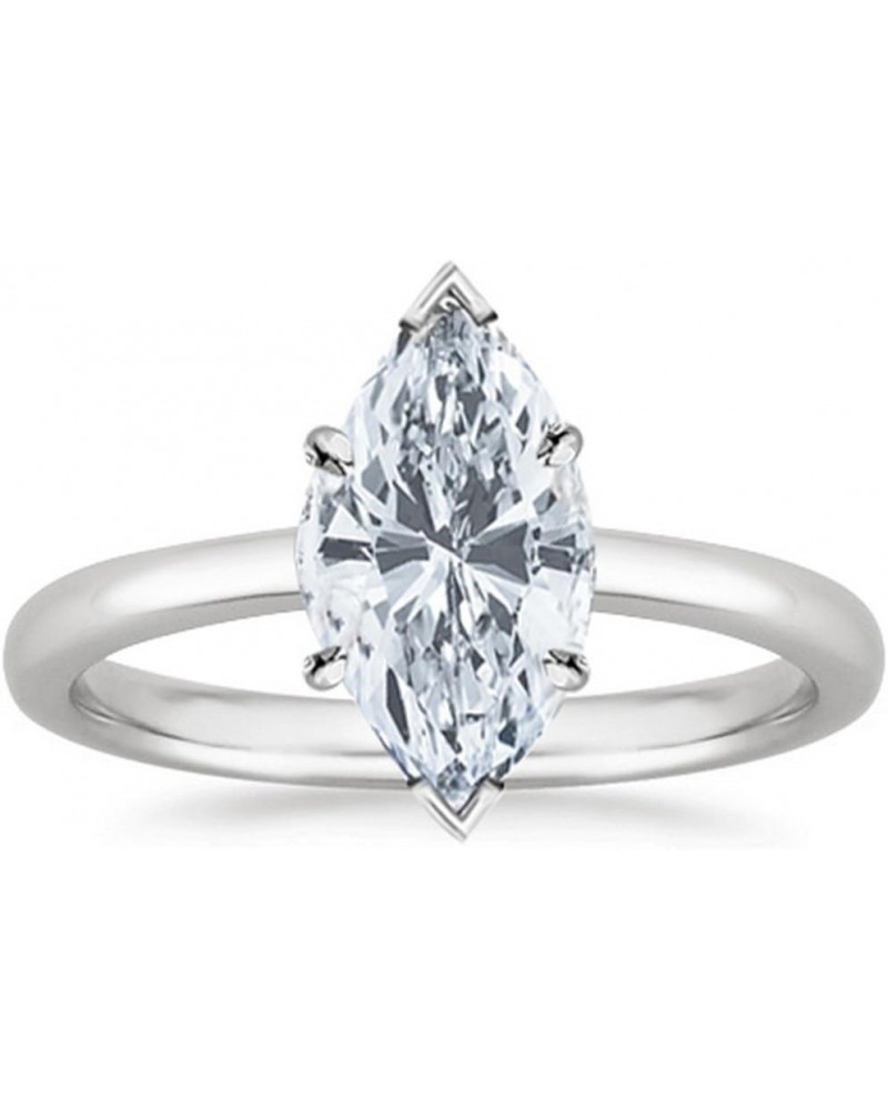 14K White Gold 3/4-5 Carat LAB GROWN Solitaire IGI CERTIFIED Diamond Engagement Ring (H-I Color VS2-SI1 Clarity) Ring Size 9....