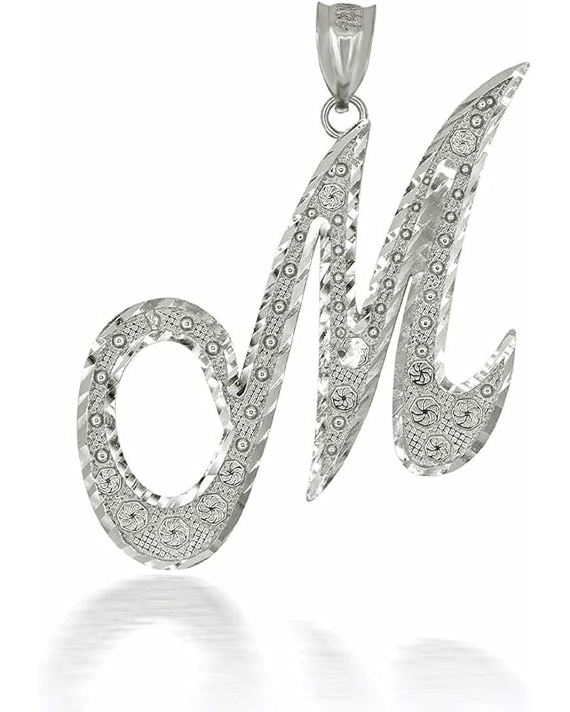 Certified Sterling Silver Script Initial Letters "A-Z" Pendant Charm Necklace M $13.49 Pendants