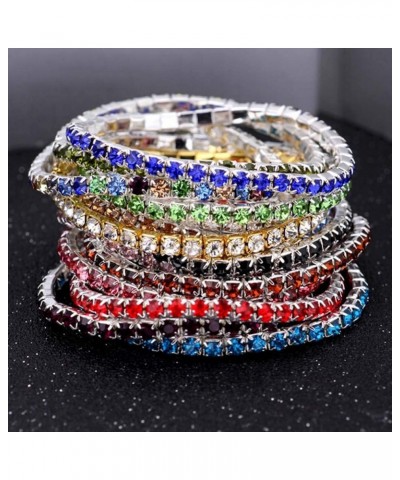 Summer Bracelets String Chain Charm Jewelry Luxury Women Single Row Full Rhinestone Inlaid Bracelet Elastic Bangle Jewelry fo...