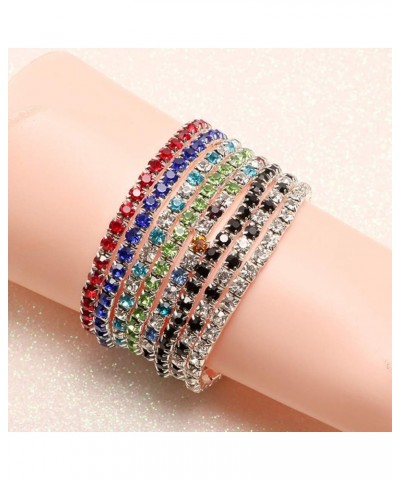 Summer Bracelets String Chain Charm Jewelry Luxury Women Single Row Full Rhinestone Inlaid Bracelet Elastic Bangle Jewelry fo...