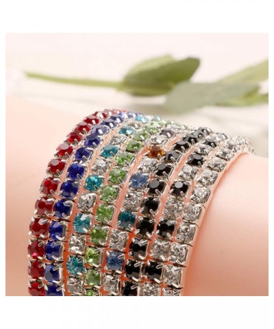 Summer Bracelets String Chain Charm Jewelry Luxury Women Single Row Full Rhinestone Inlaid Bracelet Elastic Bangle Jewelry fo...