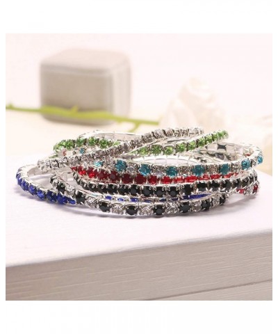 Summer Bracelets String Chain Charm Jewelry Luxury Women Single Row Full Rhinestone Inlaid Bracelet Elastic Bangle Jewelry fo...