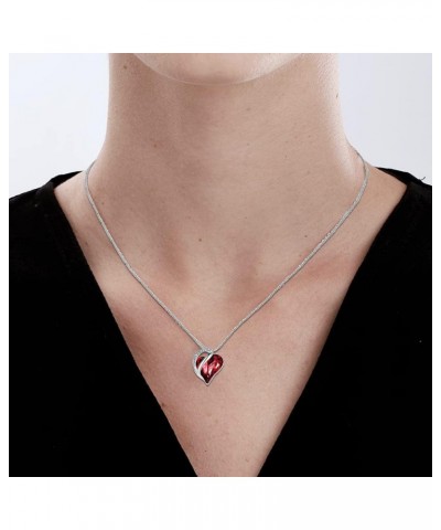 Heart necklaces for women Birthstone Crystal Necklace,Daily wear necklaces,Valentine's Day gift for girls Red $11.21 Necklaces