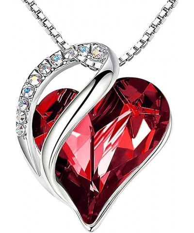 Heart necklaces for women Birthstone Crystal Necklace,Daily wear necklaces,Valentine's Day gift for girls Red $11.21 Necklaces